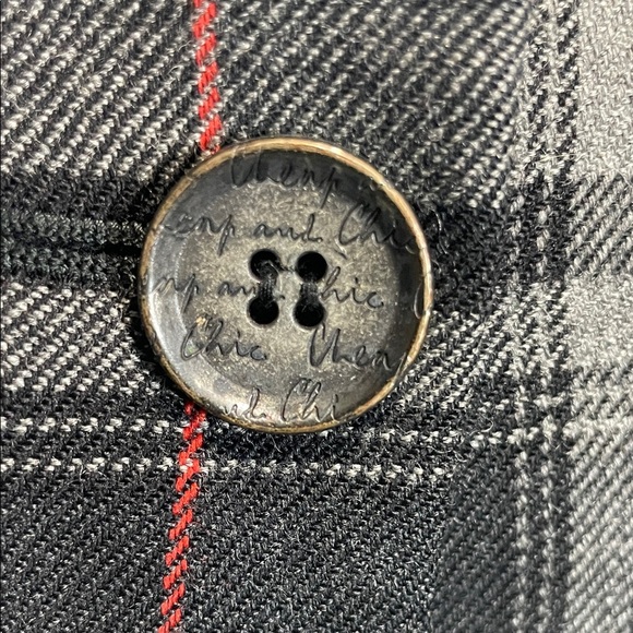 Moschino Vintage 90s Cheap and Chic Black and Gray Plaid Blazer - Picture 8 of 8